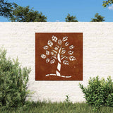 VidaXL décoration murale arbre de jardin design 55x55 cm acier corten