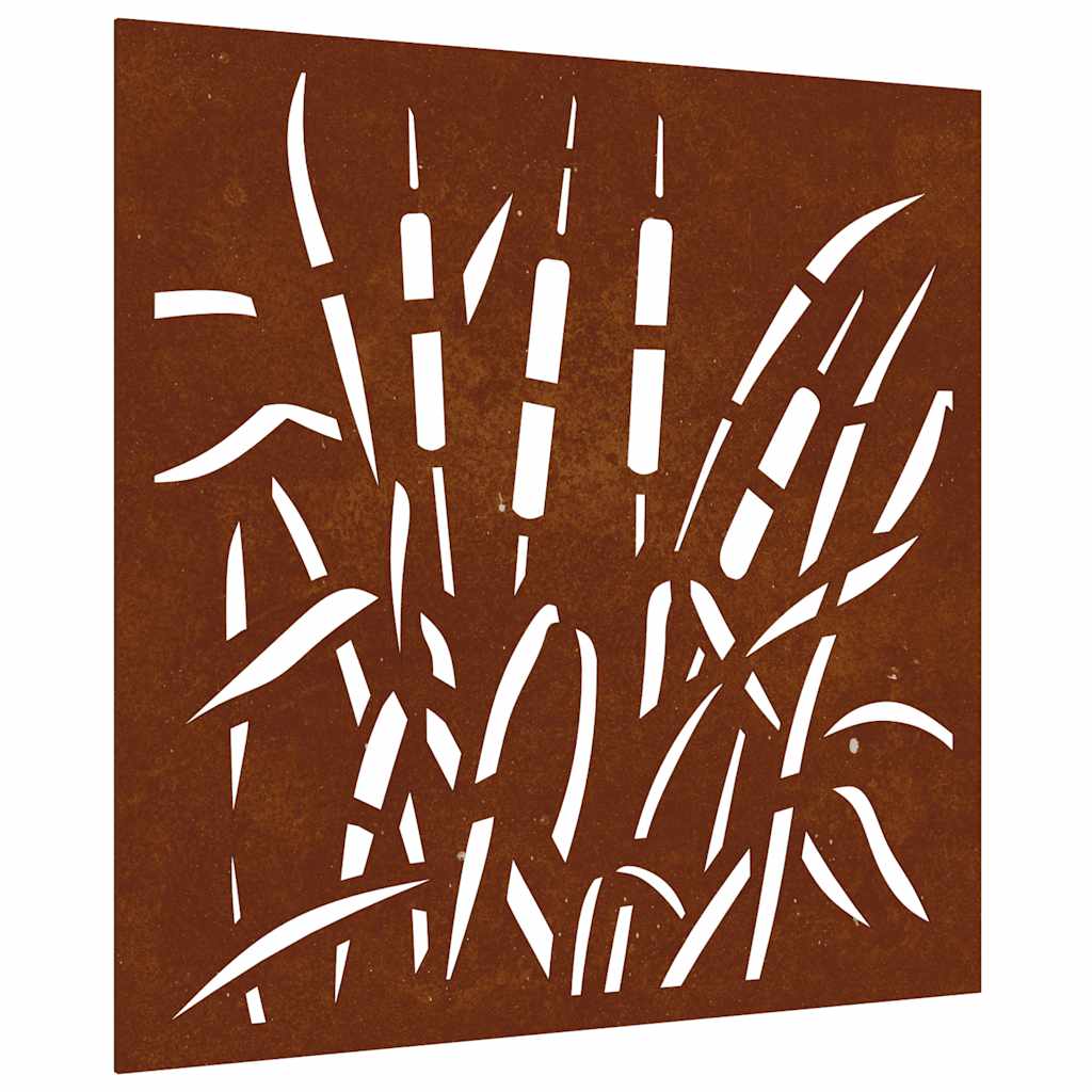VidaXL décoration murale jardin herbe design 55x55 cm acier corten