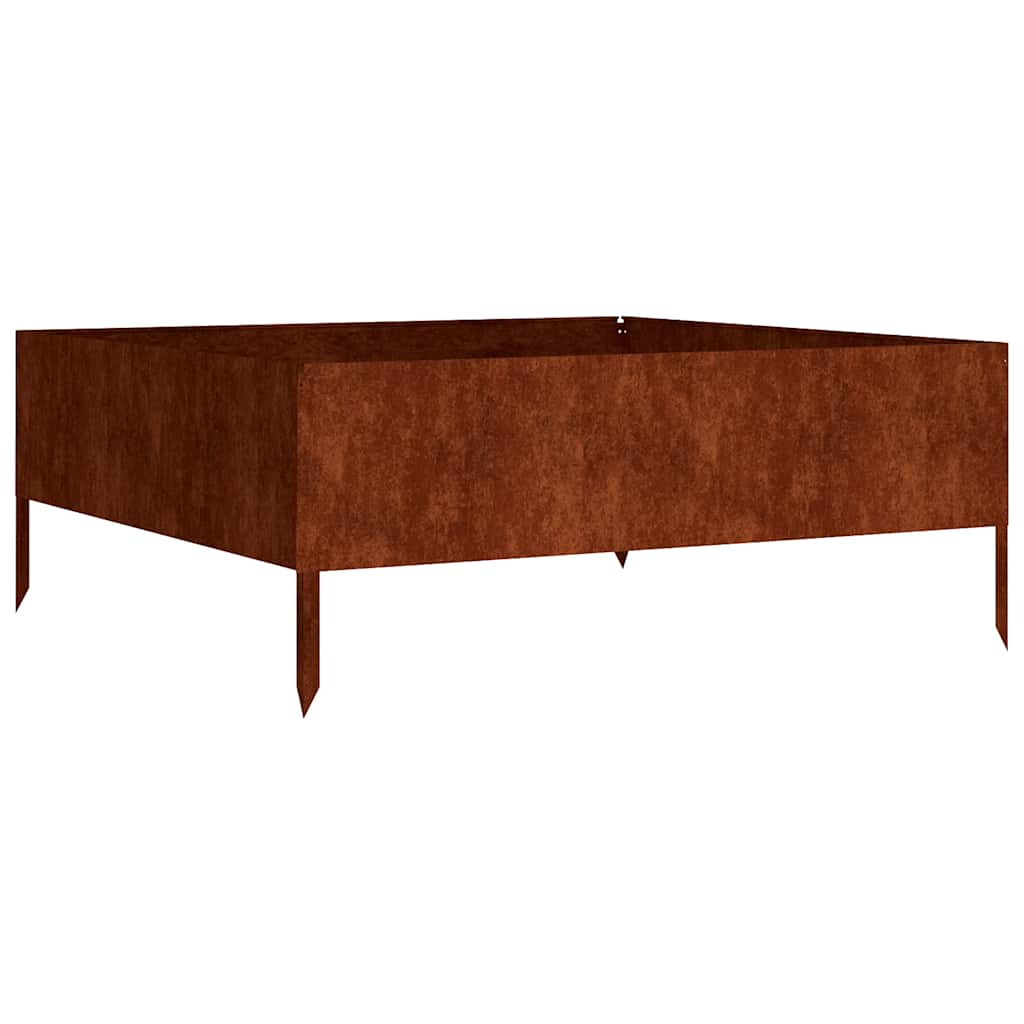 VidaXL jardinière surélevée 100x100x41 cm acier corten
