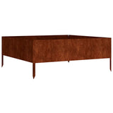 VidaXL jardinière surélevée 100x100x41 cm acier corten
