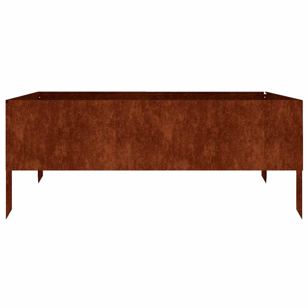 VidaXL jardinière surélevée 100x100x41 cm acier corten