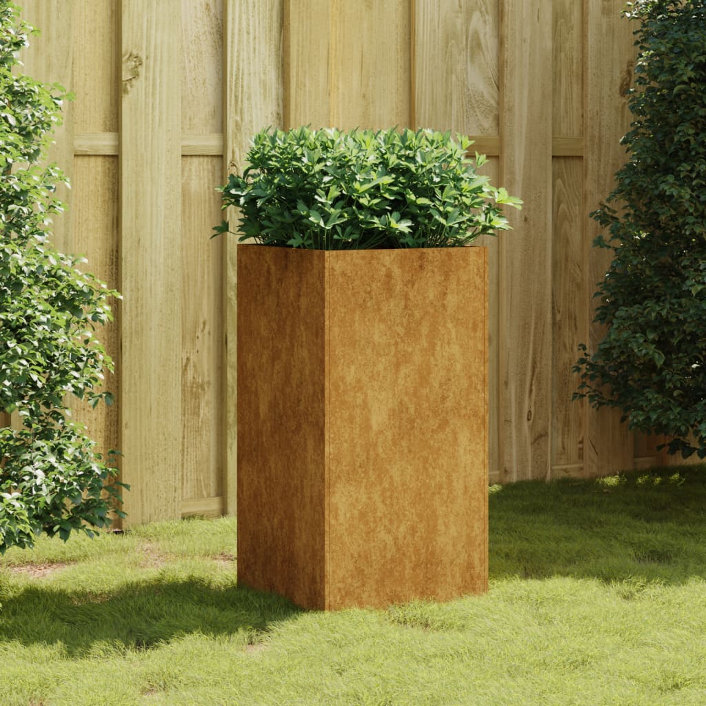 Jardinière Vidaxx 40x40x80 cm acier corten