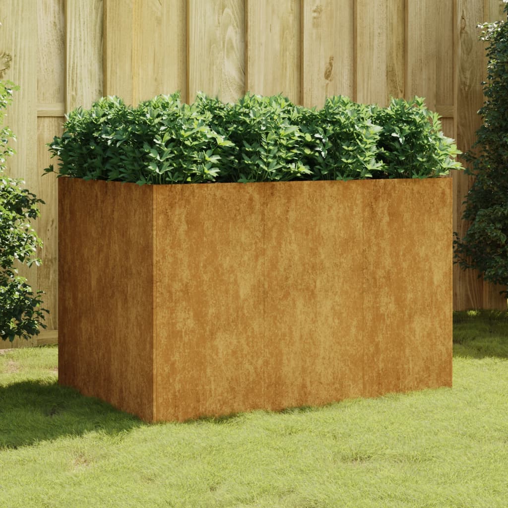 Plantador Vidaxl elevado 120x80x80 cm Corten Steel