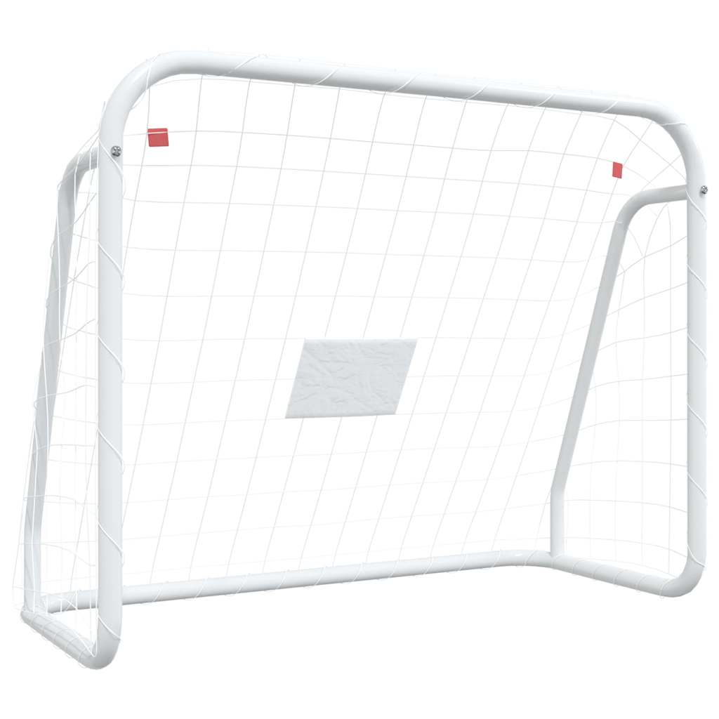 Vidaxx but de football avec filet 125x96x60 cm acier et polyester blanc
