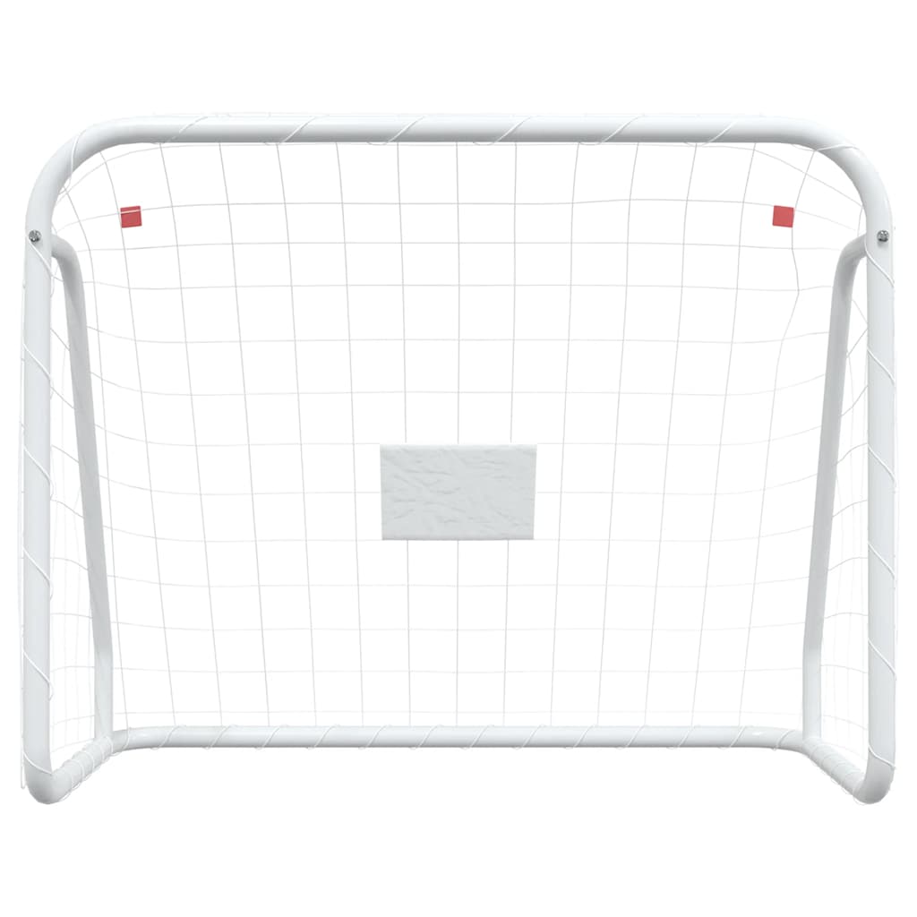 Vidaxx but de football avec filet 125x96x60 cm acier et polyester blanc