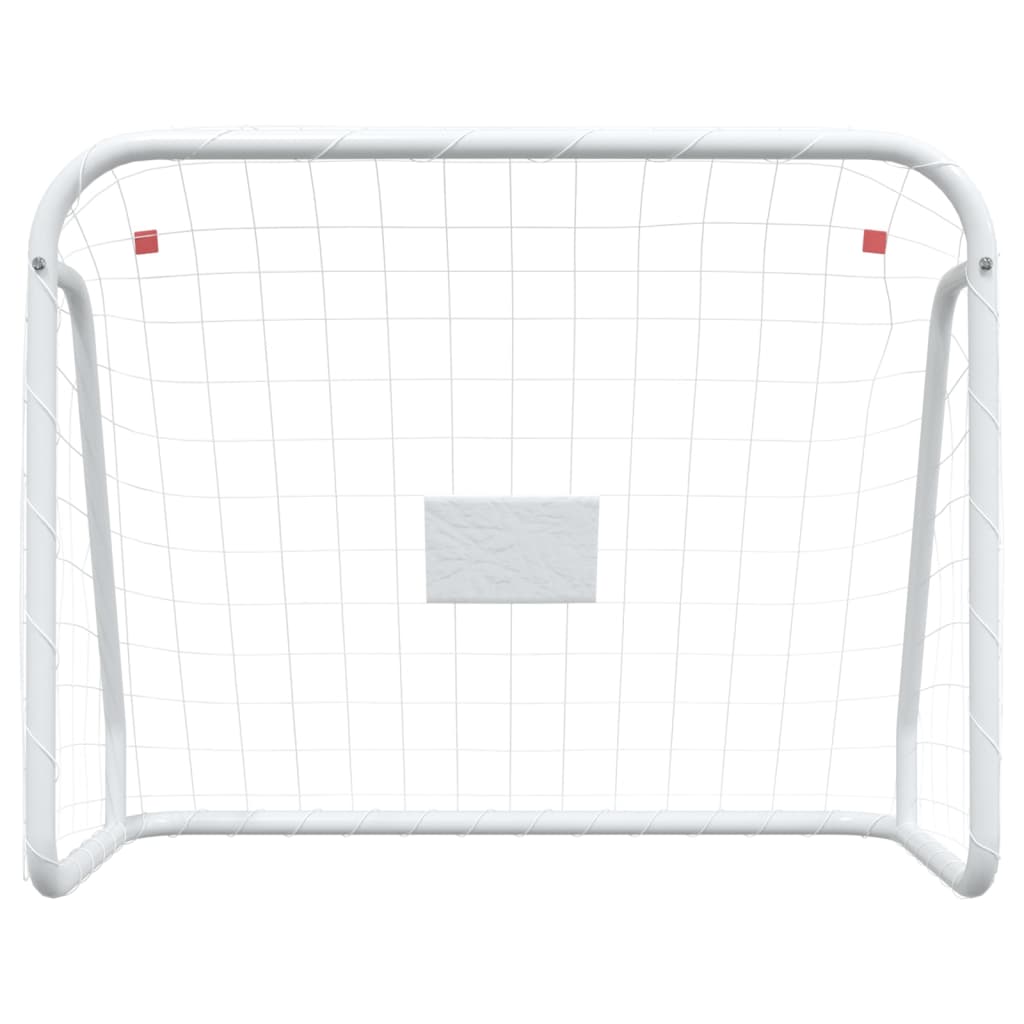 Vidaxl Football Gol con netto 125x96x60 cm in acciaio e poliestere bianco