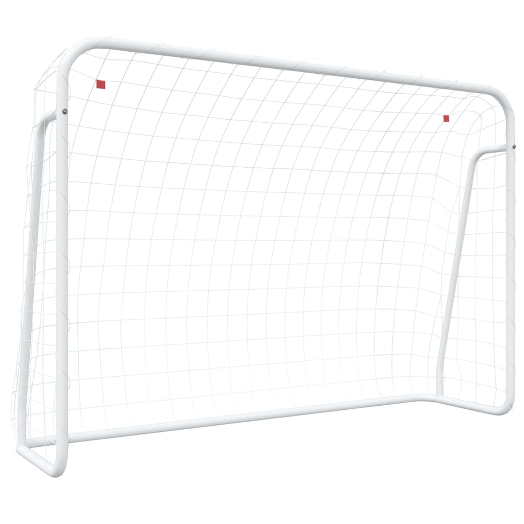 Vidaxl voetbaldoel met net 214x75x152 cm staal en polyester wit