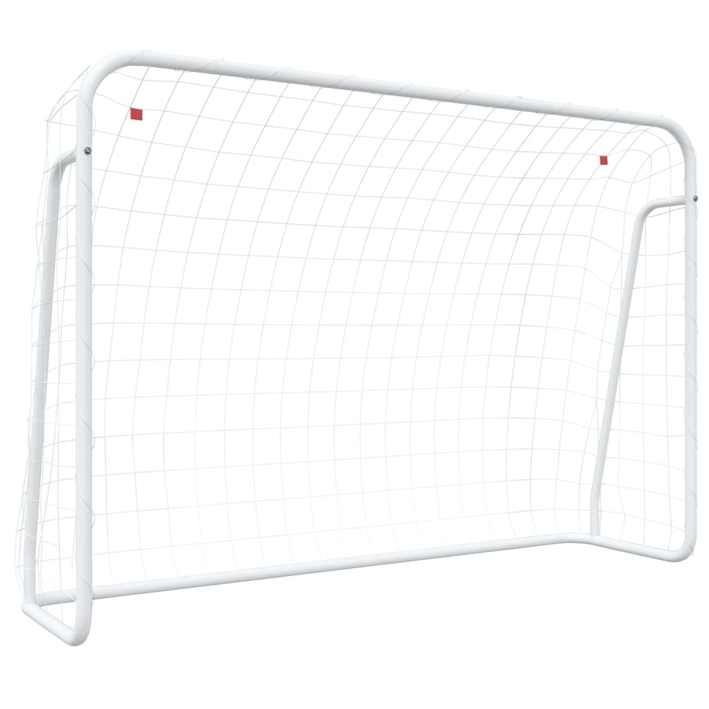 Vidaxx but de football avec filet 214x75x152 cm acier et polyester blanc
