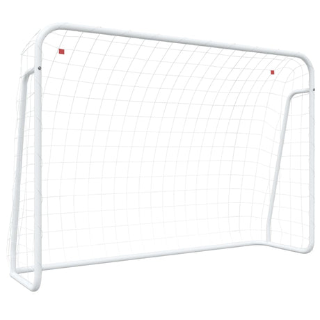 Vidaxx but de football avec filet 214x75x152 cm acier et polyester blanc
