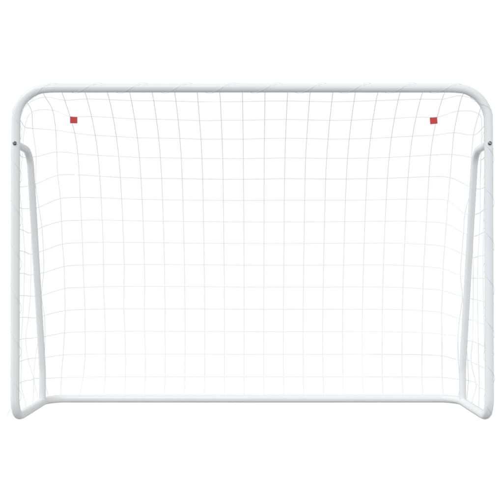 Vidaxl voetbaldoel met net 214x75x152 cm staal en polyester wit