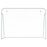 Vidaxl voetbaldoel met net 214x75x152 cm staal en polyester wit