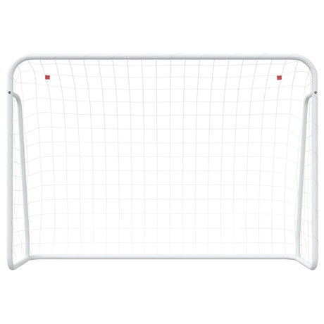 Vidaxx but de football avec filet 214x75x152 cm acier et polyester blanc