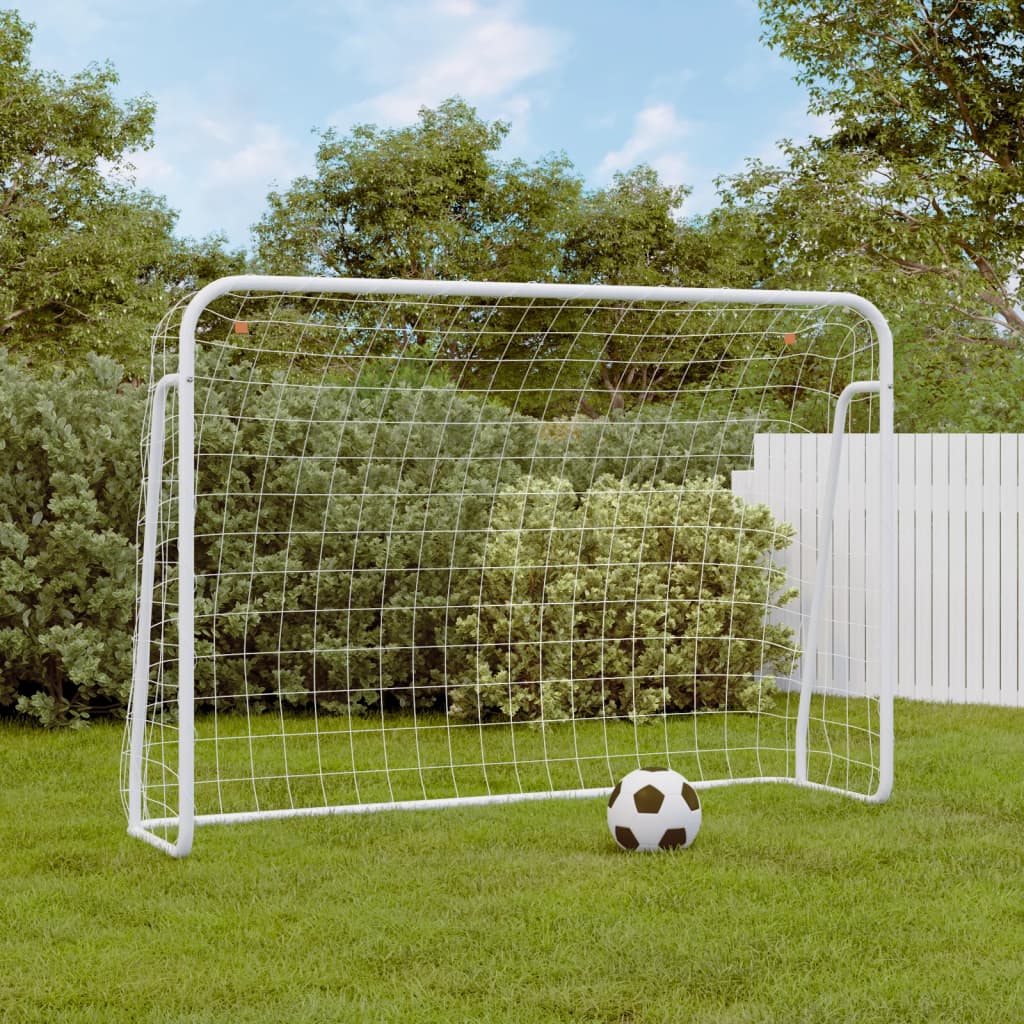 Vidaxl Fussballsam mat Net 214x7x152 cm Stol a Polyester wäiss