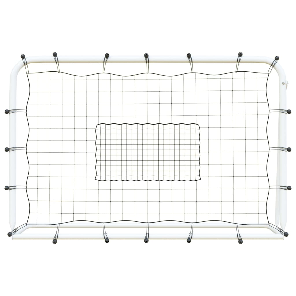 Vidaxl Football Rebounder 184x61x123 cm jeklo in pe belo in črno