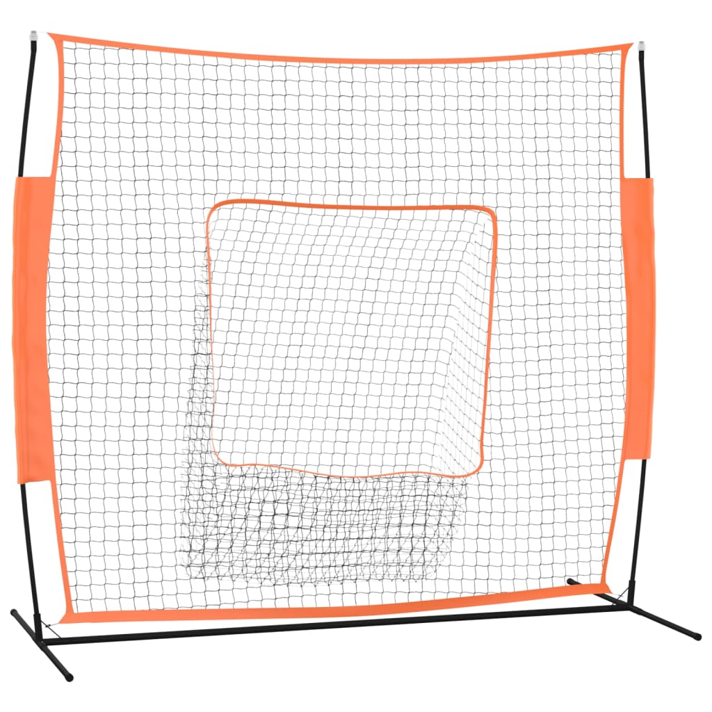 Vidaxl Baseball Net tragbar 219x107x212 cm Stahl Polyester rot schwarz