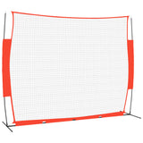 Vidaxl Baseball Net prenosni 369x107x271 cm jeklena poliestrska rdeča črna