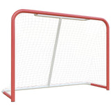 Vidaxx but de hockey avec filet 153x60x118 cm acier et polyester rouge et blanc