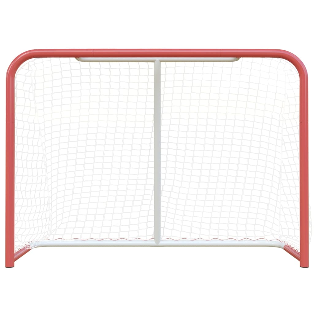 Vidaxx but de hockey avec filet 153x60x118 cm acier et polyester rouge et blanc