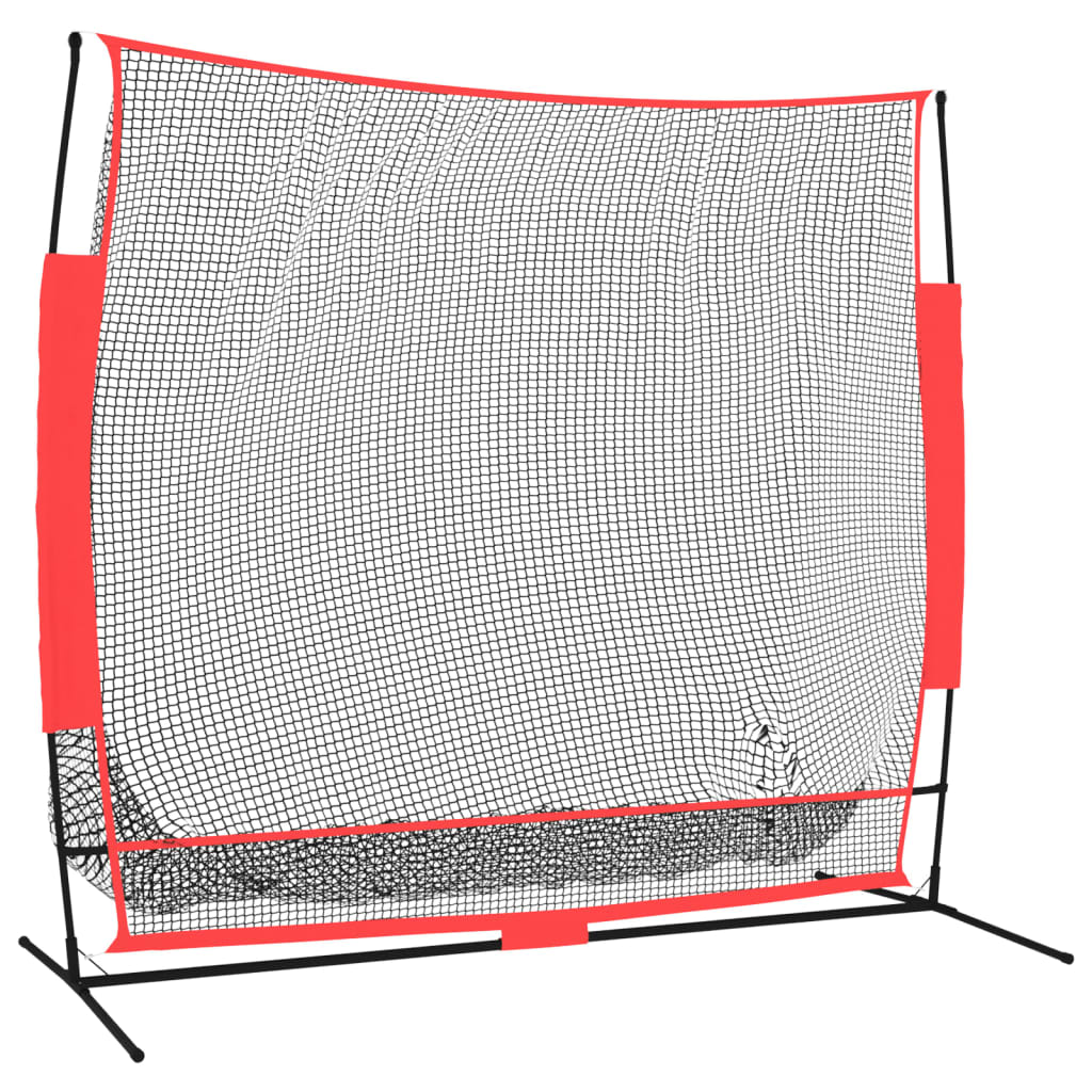 Vidaxl Baseball Net Portable 215x107x216 cm poliestrska črna in rdeča