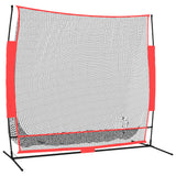 Vidaxl Baseball Net Portable 215x107x216 cm poliestrska črna in rdeča