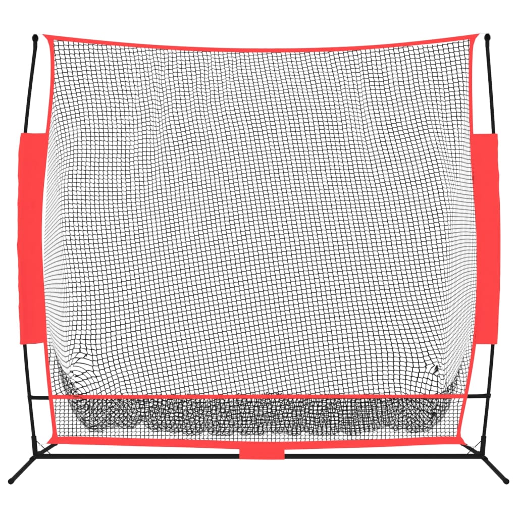 Vidaxl Baseball Net Portable 215x107x216 cm poliestrska črna in rdeča