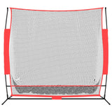 Vidaxl Baseball Net Portable 215x107x216 cm poliestrska črna in rdeča