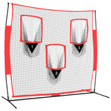 Vidaxl Baseball Net Portable 183x105x183 cm poliestrowy czarno -czerwony