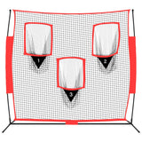 Vidaxl Baseball Net Portable 183x105x183 cm poliestrowy czarno -czerwony