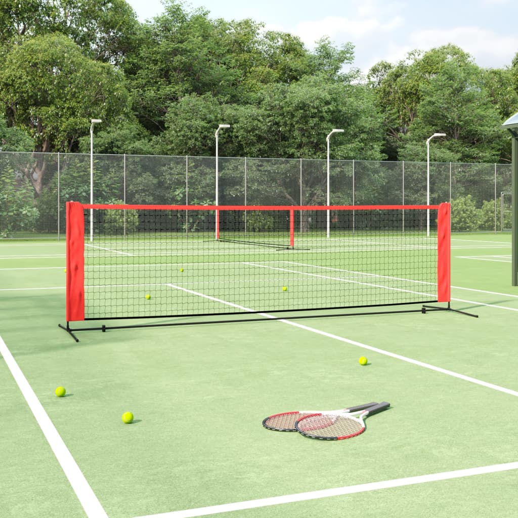 Vidaxl Tennisnet 300x100x87 cm poliestrowy i czerwony