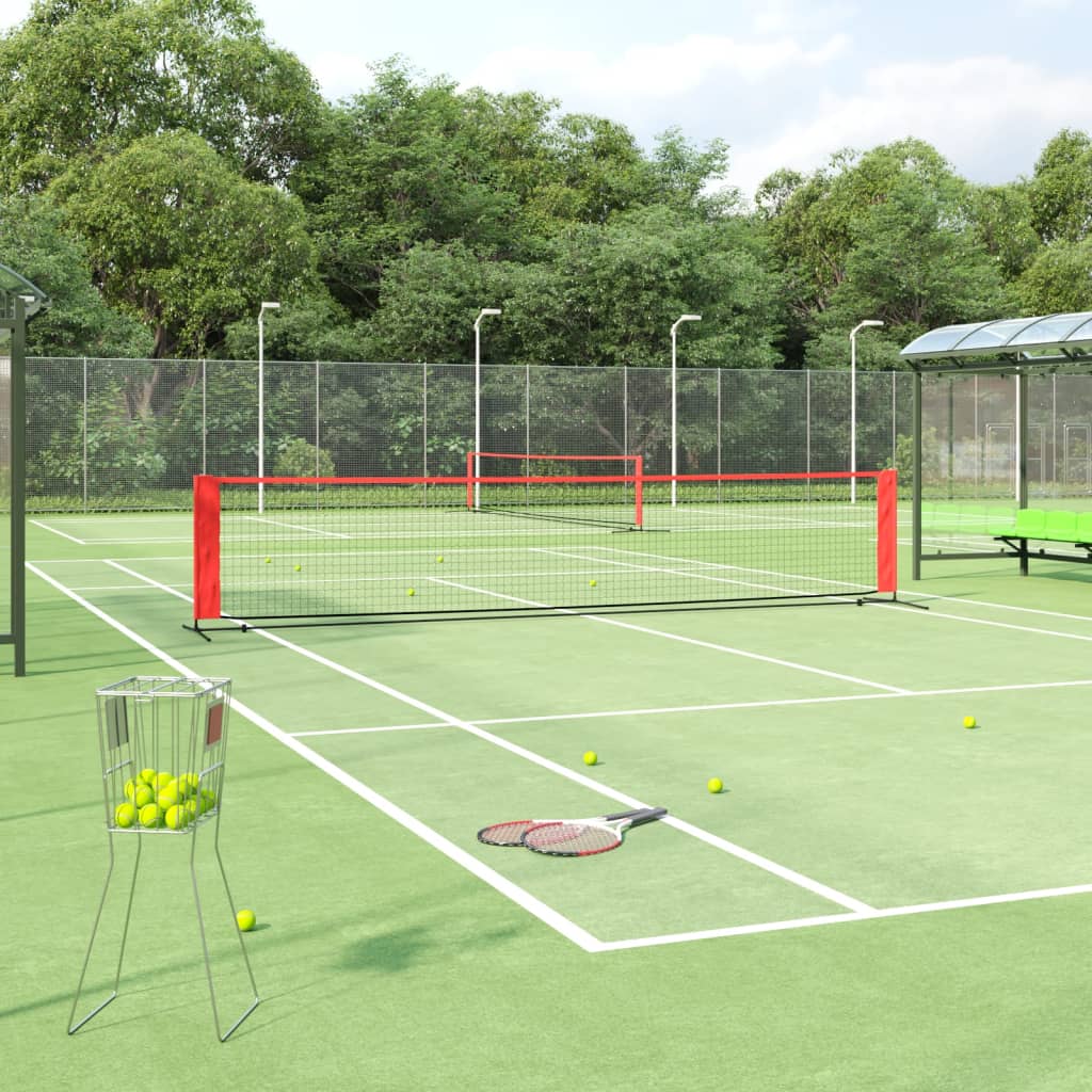 Vidaxl Tennisnet 500x100x87 cm poliestrowy i czerwony