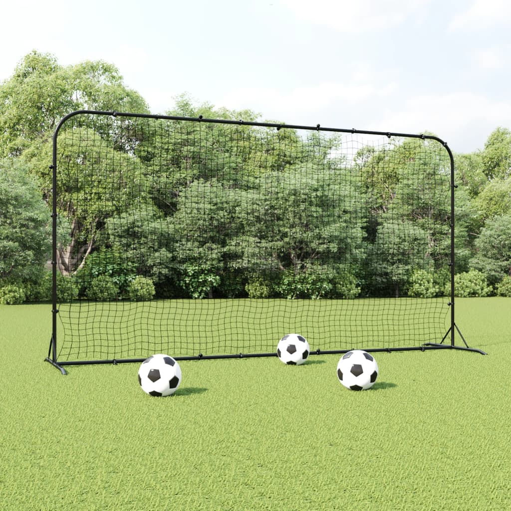 Vidaxl Football Rebounder 366x90x183 CM HDPE Black