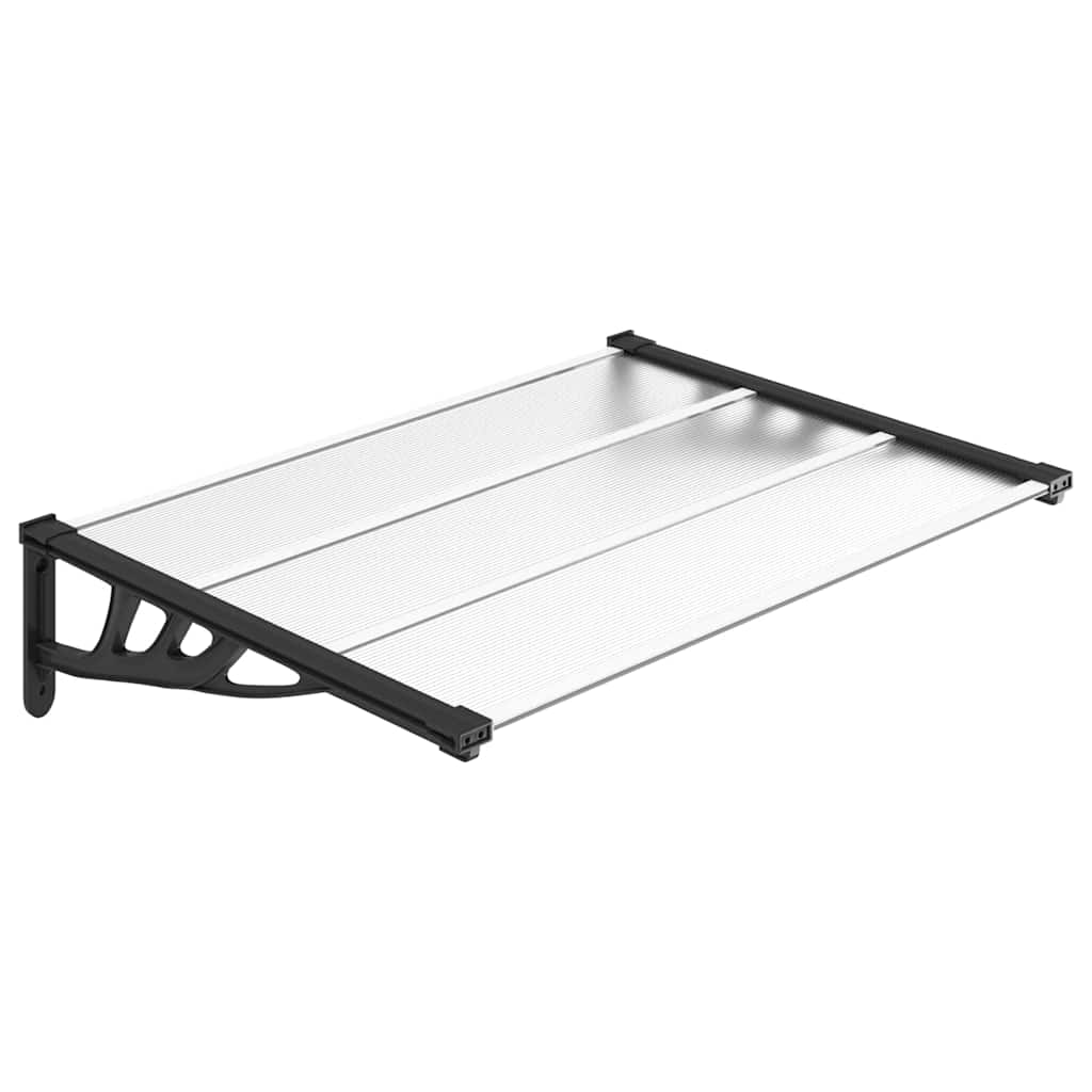 Vidaxx auvent de porte 122x90 cm polycarbonate noir et transparent