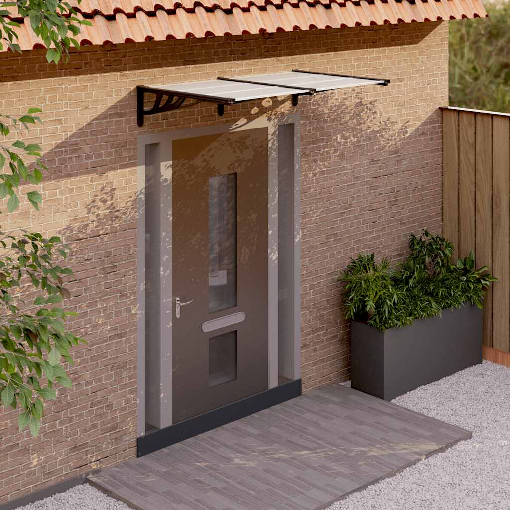 Vidaxx auvent de porte 152,5x90 cm polycarbonate noir et transparent