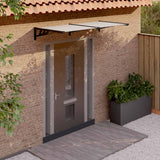 Vidaxx auvent de porte 199x90 cm polycarbonate noir et transparent