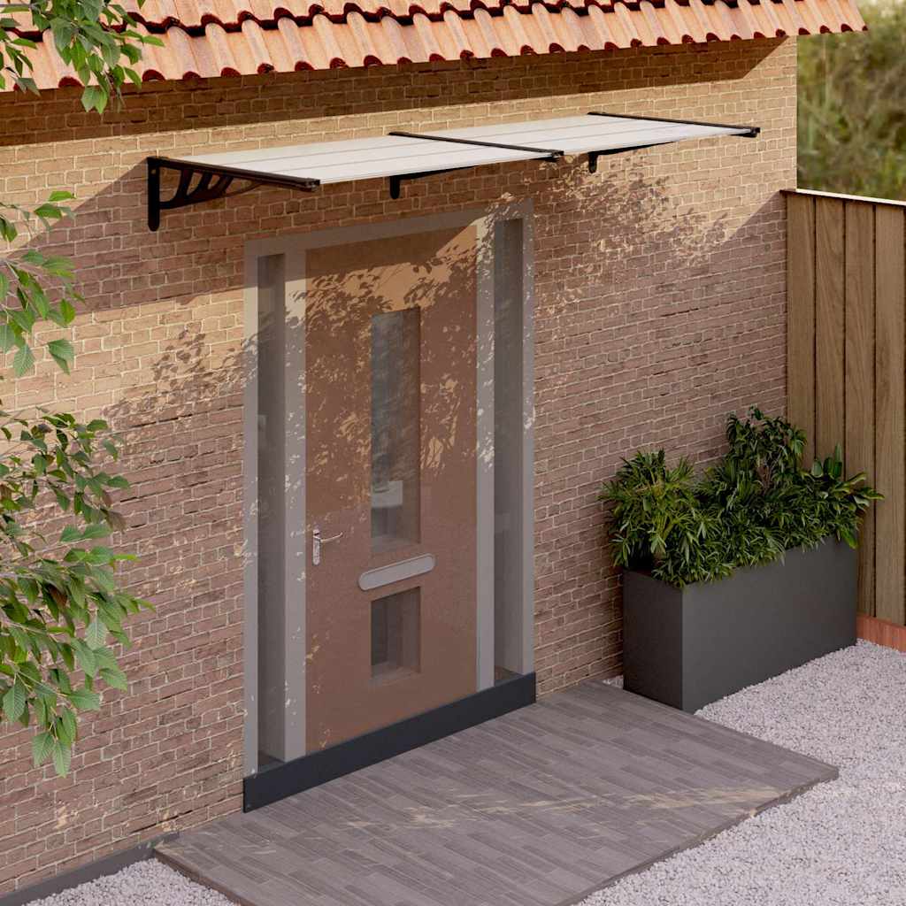 Vidaxx auvent de porte 239x90 cm polycarbonate noir et transparent