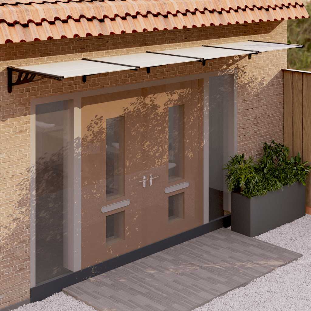 Vidaxx auvent de porte 396x90 cm polycarbonate noir et transparent