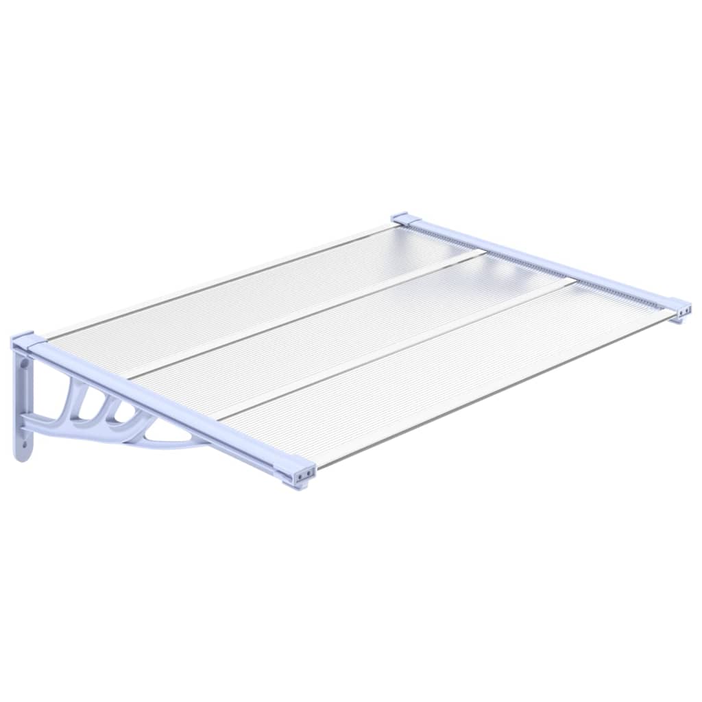 Vidaxl Porte auvent 122x90 cm en polycarbonate gris et transparent