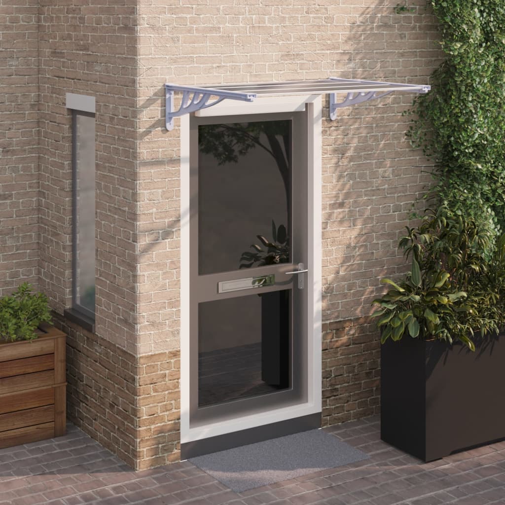 Vidaxl Porte auvent 122x90 cm en polycarbonate gris et transparent