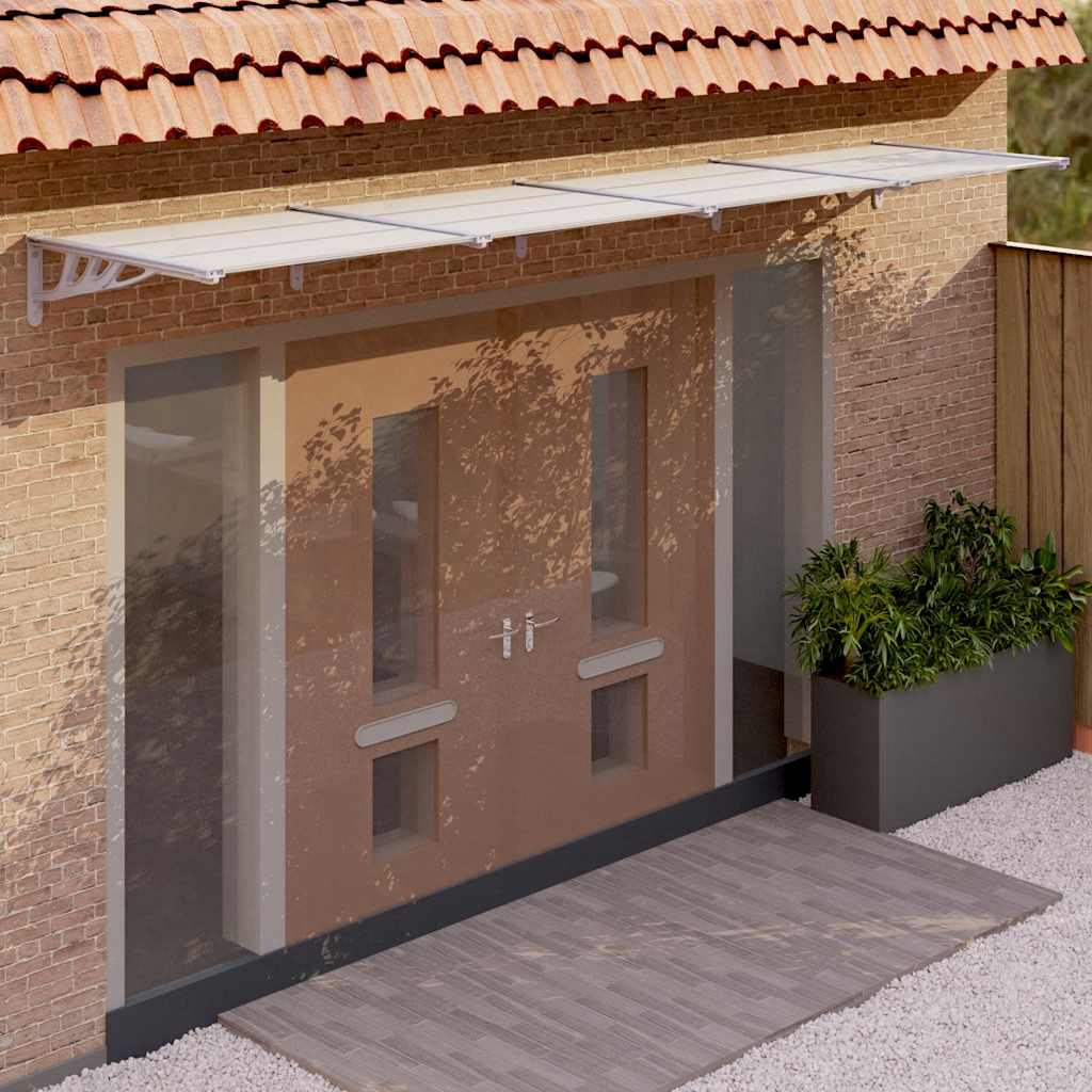 Auvent de porte Vidaxx 396x90 cm polycarbonate gris et transparent