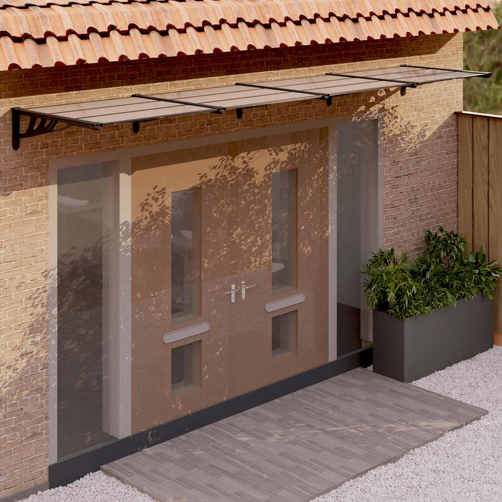 Vidaxx auvent de porte 396x90 cm polycarbonate noir