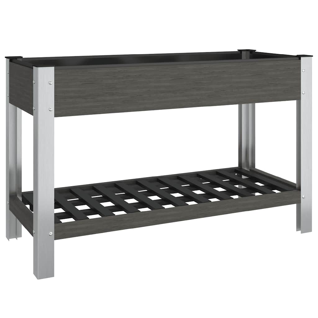 Vidaxx jardinière surélevée avec étagère 120x50x75 cm hkc gris