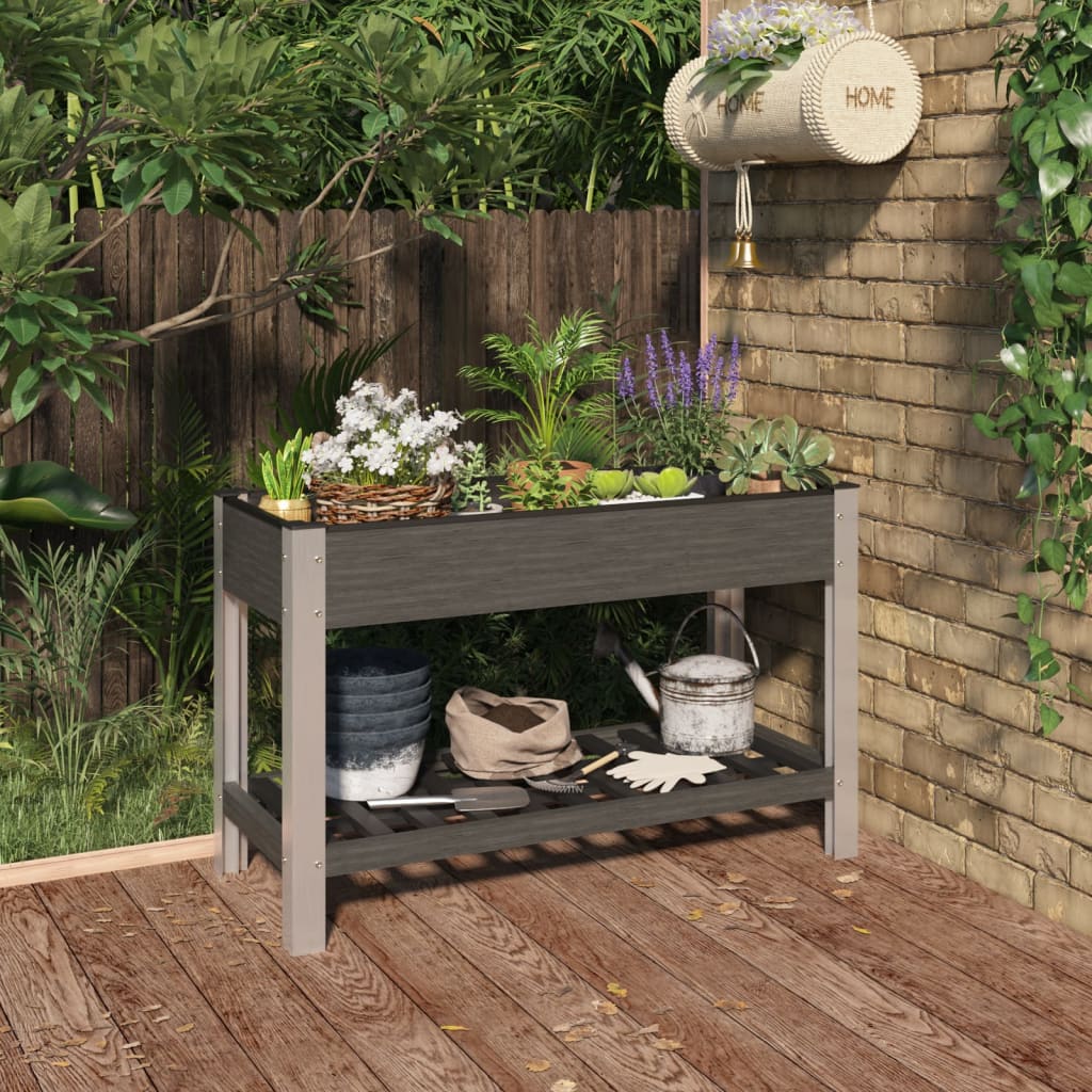 Plantador Vidaxl criado con el estante 120x50x75 cm HKC Gray