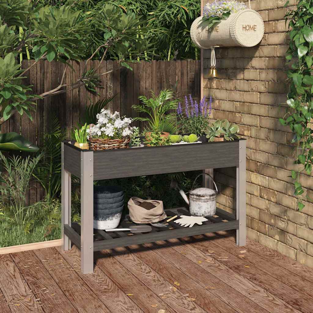 Vidaxx jardinière surélevée avec étagère 120x50x75 cm hkc gris