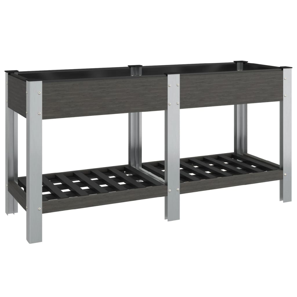 Vidaxx jardinière surélevée avec étagère 150x50x75 cm hkc gris
