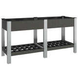 Vidaxx jardinière surélevée avec étagère 150x50x75 cm hkc gris