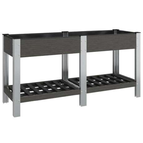 Vidaxx jardinière surélevée avec étagère 150x50x75 cm hkc gris