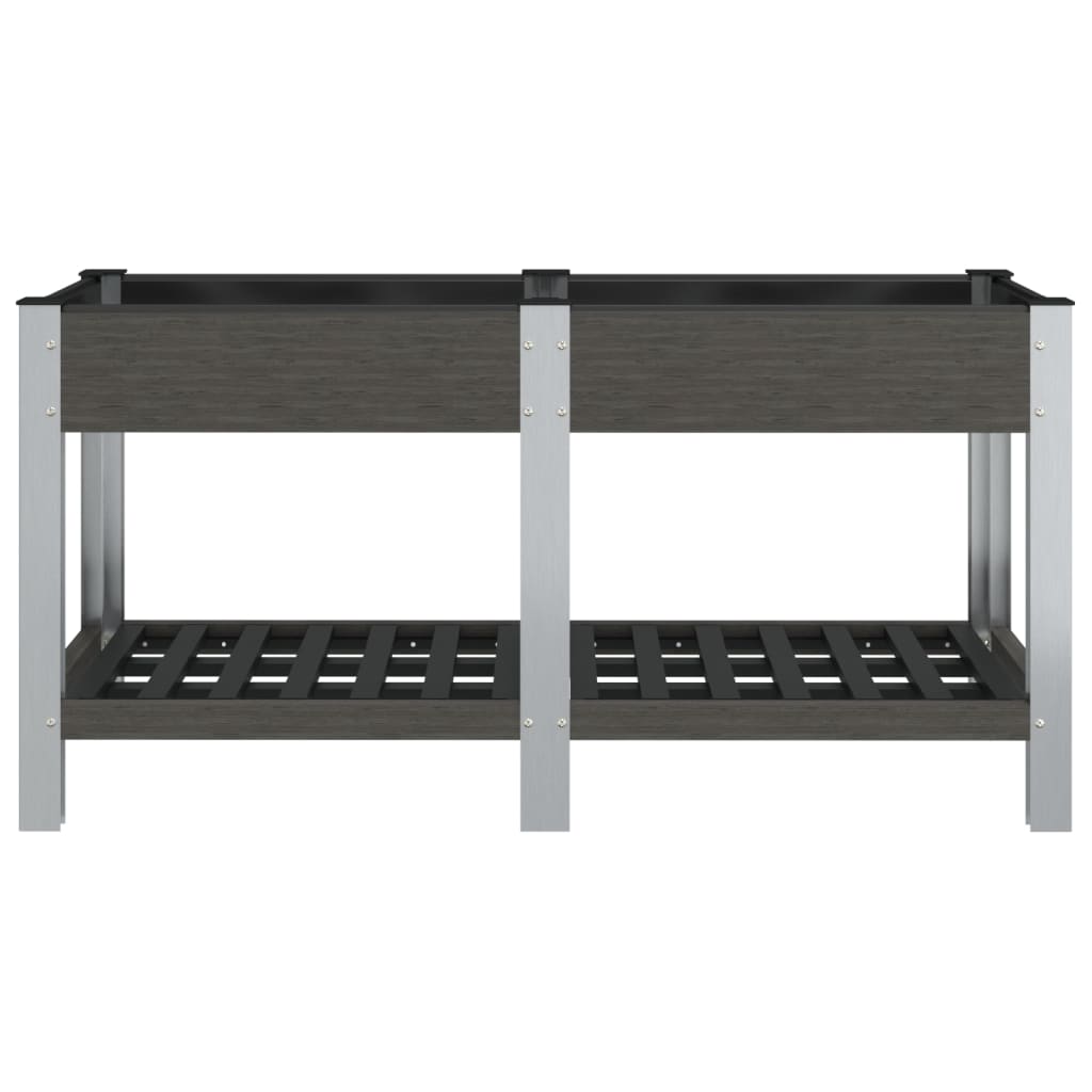 Vidaxx jardinière surélevée avec étagère 150x50x75 cm hkc gris