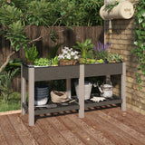 Vidaxx jardinière surélevée avec étagère 150x50x75 cm hkc gris