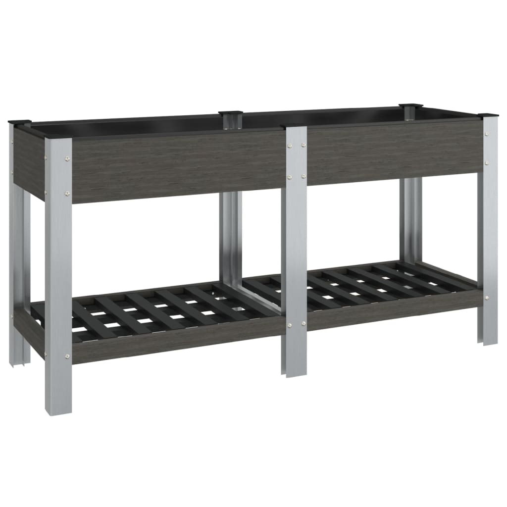 Vidaxx jardinière surélevée avec étagère 175x50x75 cm hkc gris