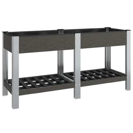Vidaxx jardinière surélevée avec étagère 175x50x75 cm hkc gris